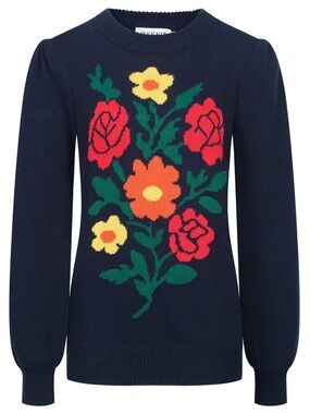 OcKnit floral Puffed Sleeve Sweater - 3XL (US 16)